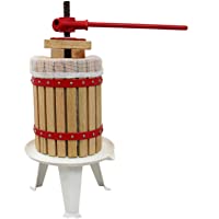 KUKOO - 18L Prensa de Frutas de Madera de Roble y Acero Prensa de Husillo Manual para Zumo Vino Sidra